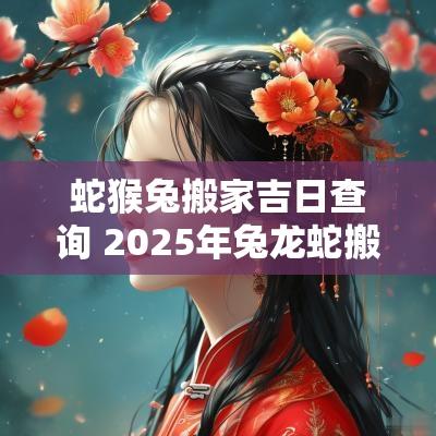 蛇猴兔搬家吉日查询 2025年兔龙蛇搬家吉日