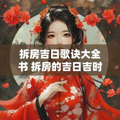 拆房吉日歌诀大全书 拆房的吉日吉时怎么找
