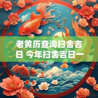老黄历查询扫舍吉日 今年扫舍吉日一览表