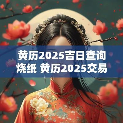 黄历2025吉日查询烧纸 黄历2025交易吉日