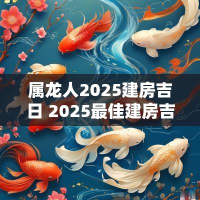属龙人2025建房吉日 2025最佳建房吉日