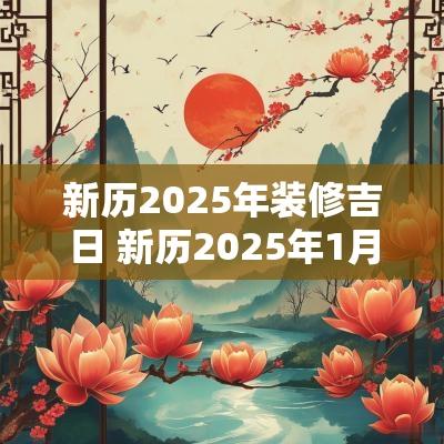 新历2025年装修吉日 新历2025年1月乔迁吉日一览表