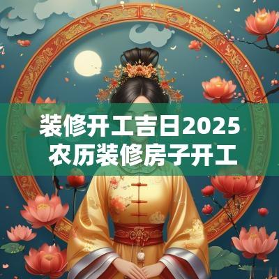 装修开工吉日2025 农历装修房子开工吉日