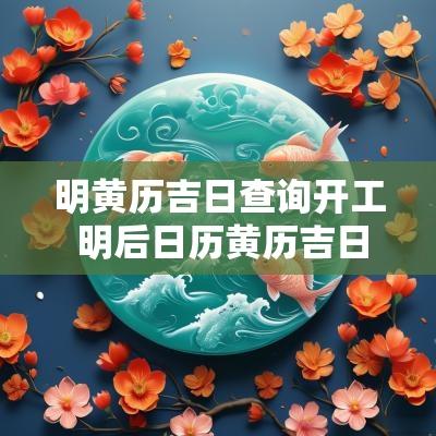 明黄历吉日查询开工 明后日历黄历吉日查询
