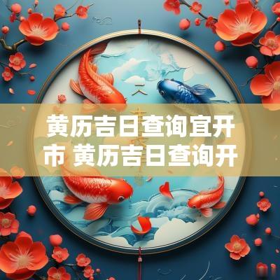 黄历吉日查询宜开市 黄历吉日查询开业
