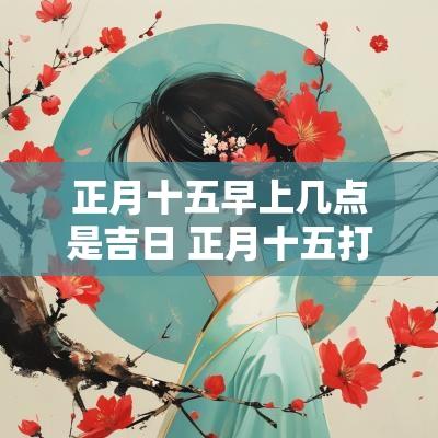 正月十五早上几点是吉日 正月十五打扫卫生是吉日吗