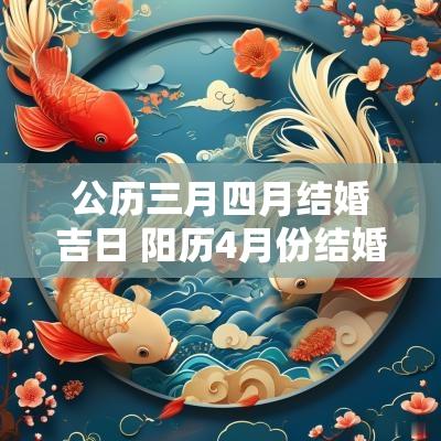 公历三月四月结婚吉日 阳历4月份结婚吉日