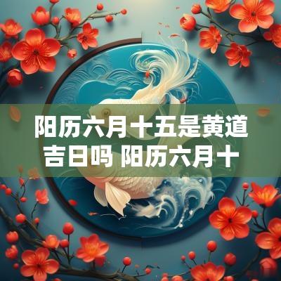 阳历六月十五是黄道吉日吗 阳历六月十九是黄道吉日