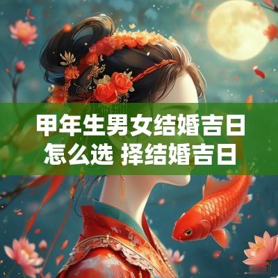 甲年生男女结婚吉日怎么选 择结婚吉日最好在有闰月的年份
