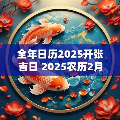 全年日历2025开张吉日 2025农历2月开张吉日