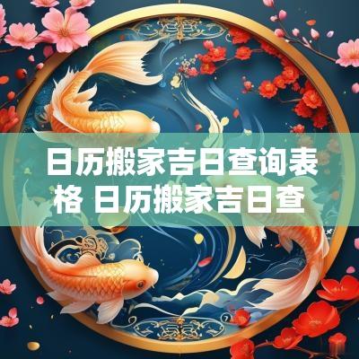 日历搬家吉日查询表格 日历搬家吉日查询
