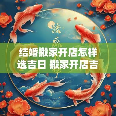 结婚搬家开店怎样选吉日 搬家开店吉日怎么选最好