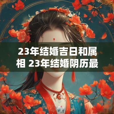 23年结婚吉日和属相 23年结婚阴历最佳日子