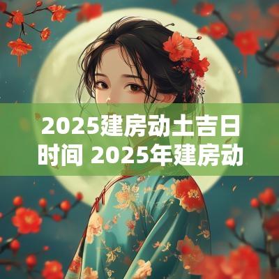 2025建房动土吉日时间 2025年建房动土吉日