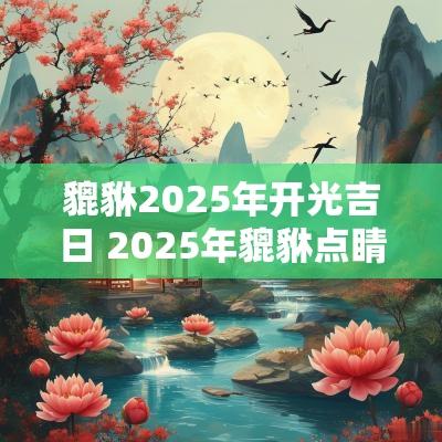 貔貅2025年开光吉日 2025年貔貅点睛吉日