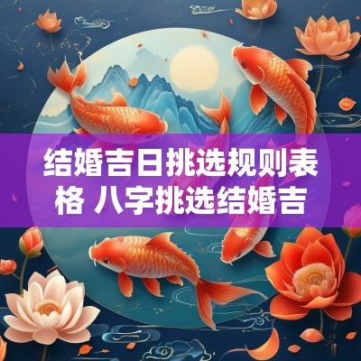 结婚吉日挑选规则表格 八字挑选结婚吉日