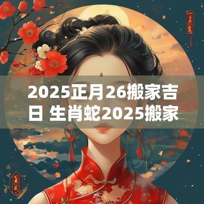 2025正月26搬家吉日 生肖蛇2025搬家入宅吉日 2025正月26搬家吉日 生肖蛇2025搬家入宅吉日