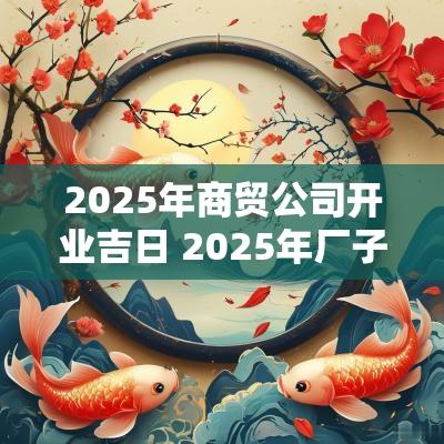 2025年商贸公司开业吉日 2025年厂子开业吉日