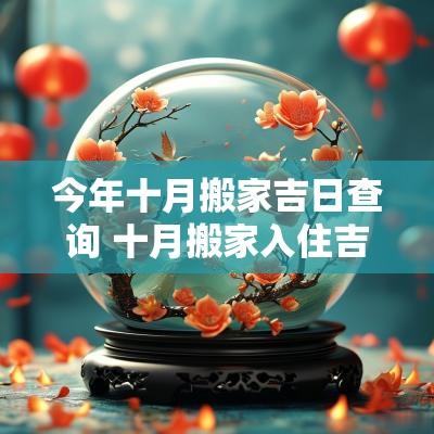 今年十月搬家吉日查询 十月搬家入住吉日几号最佳