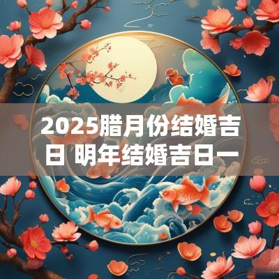 2025腊月份结婚吉日 明年结婚吉日一览表2025