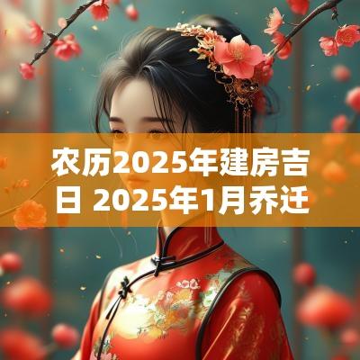 农历2025年建房吉日 2025年1月乔迁吉日