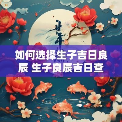 如何选择生子吉日良辰 生子良辰吉日查询