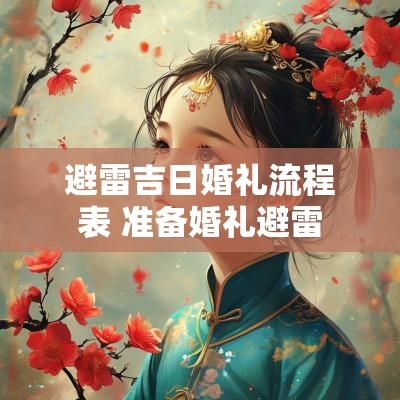 避雷吉日婚礼流程表 准备婚礼避雷