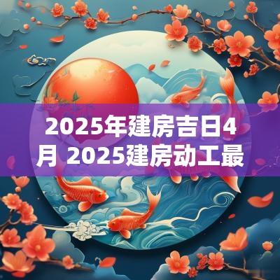 2025年建房吉日4月 2025建房动工最佳吉日