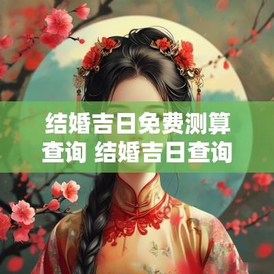 结婚吉日免费测算查询 结婚吉日查询2025黄道吉日