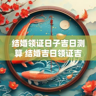 结婚领证日子吉日测算 结婚吉日领证吉日八字合婚
