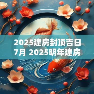 2025建房封顶吉日7月 2025明年建房吉日