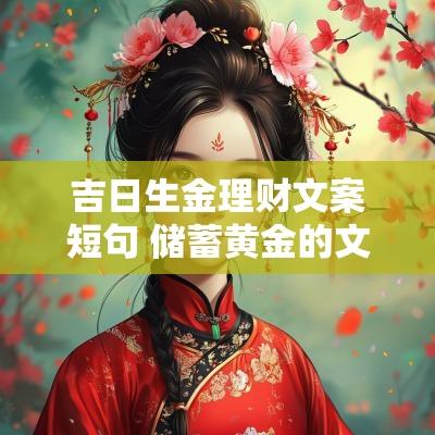 吉日生金理财文案短句 储蓄黄金的文案句子