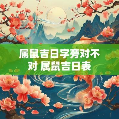 属鼠吉日字旁对不对 属鼠吉日表
