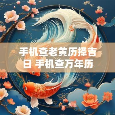 手机查老黄历择吉日 手机查万年历