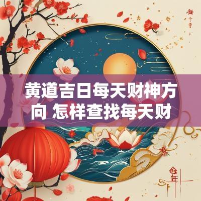 黄道吉日每天财神方向 怎样查找每天财神方向在哪方向
