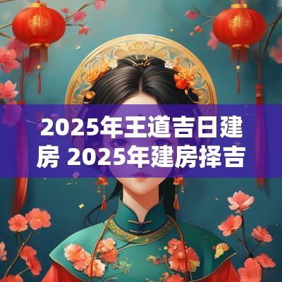 2025年王道吉日建房 2025年建房择吉日