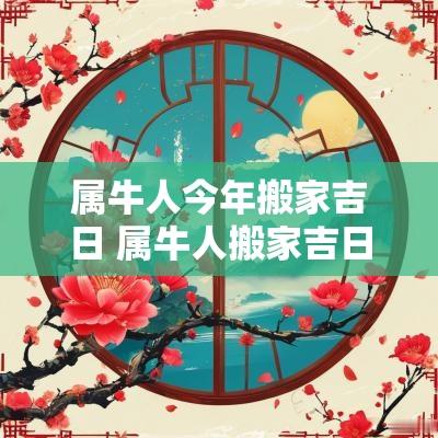 属牛人今年搬家吉日 属牛人搬家吉日2025年