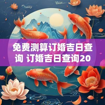 免费测算订婚吉日查询 订婚吉日查询2025年免费