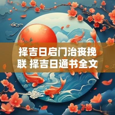 择吉日启门治丧挽联 择吉日通书全文