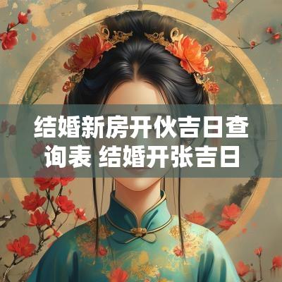 结婚新房开伙吉日查询表 结婚开张吉日