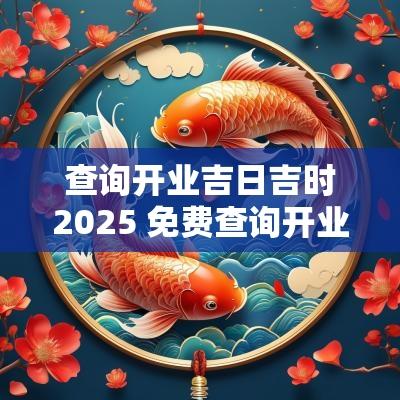 查询开业吉日吉时2025 免费查询开业吉日吉时