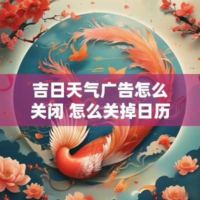 吉日天气广告怎么关闭 怎么关掉日历和天气预报的广告