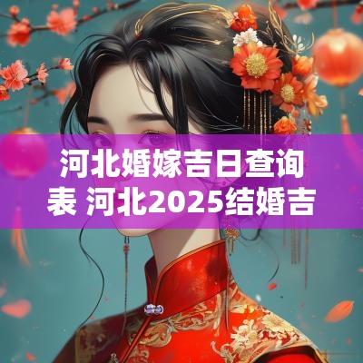 河北婚嫁吉日查询表 河北2025结婚吉日