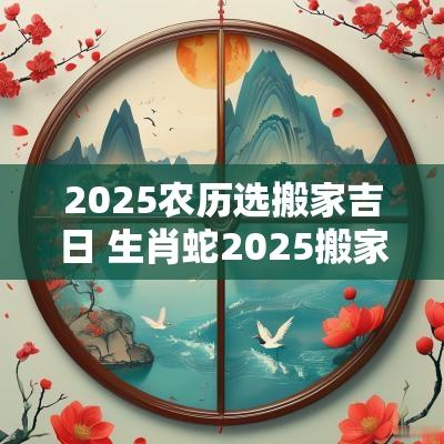 2025农历选搬家吉日 生肖蛇2025搬家入宅吉日