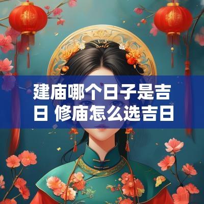 建庙哪个日子是吉日 修庙怎么选吉日