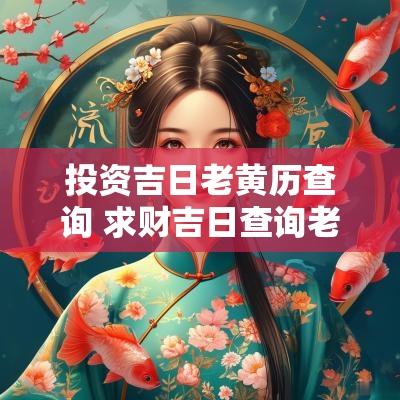 投资吉日老黄历查询 求财吉日查询老黄历