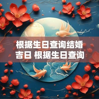根据生日查询结婚吉日 根据生日查询什么命