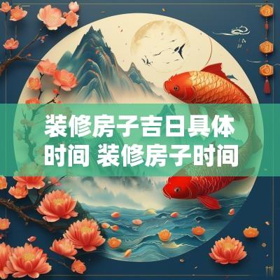 装修房子吉日具体时间 装修房子时间吉时