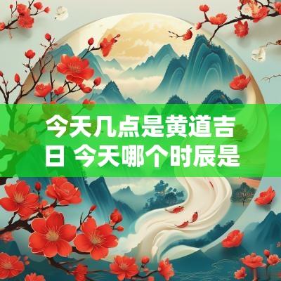 今天几点是黄道吉日 今天哪个时辰是黄道吉日啊