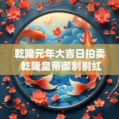 乾隆元年大吉日拍卖 乾隆皇帝御制剔红宝座拍卖